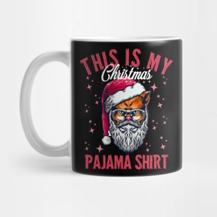 This Is My Christmas Pajama Outfit Xmas Lights Funny Cat Mug